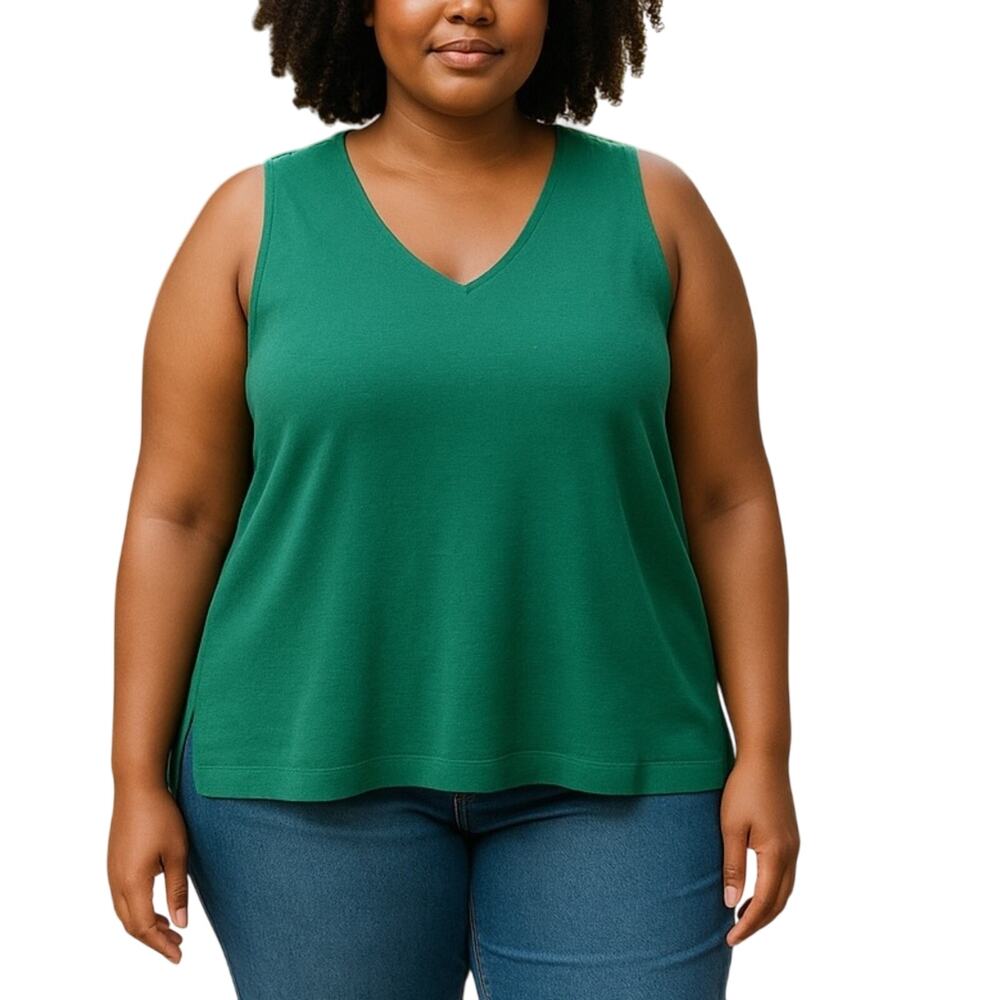 Apt. 9 Metallic Blue Green Sweater Vest XL V Neck Sleeveless Knit